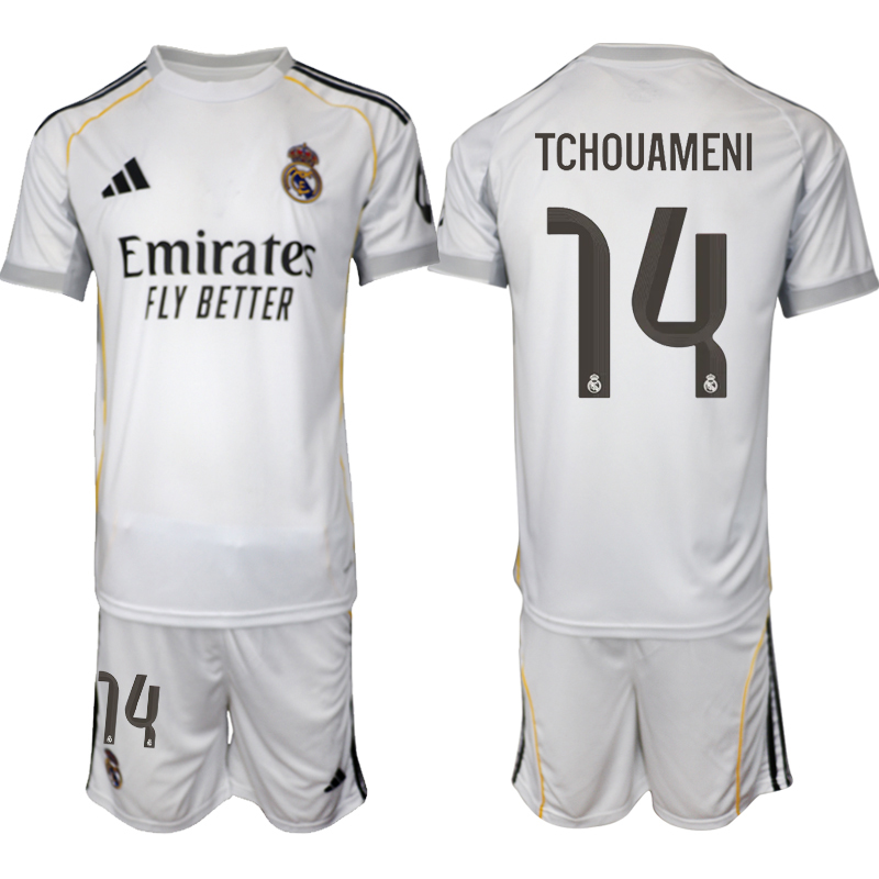 Men 2025-2026 Club Real Madrid home white #14 Soccer Jersey 01
